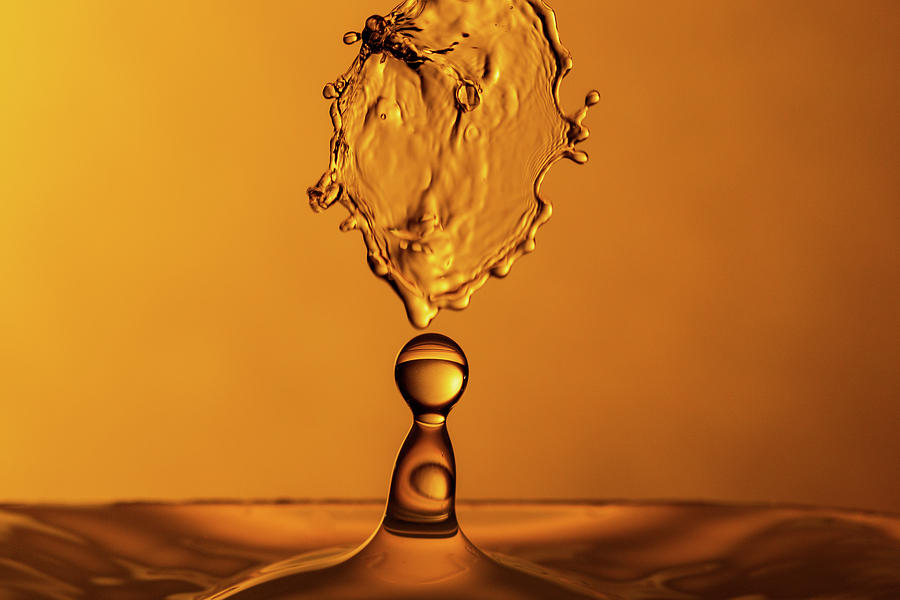 Molten Caramel Water Drop Collision Photograph by SR Green