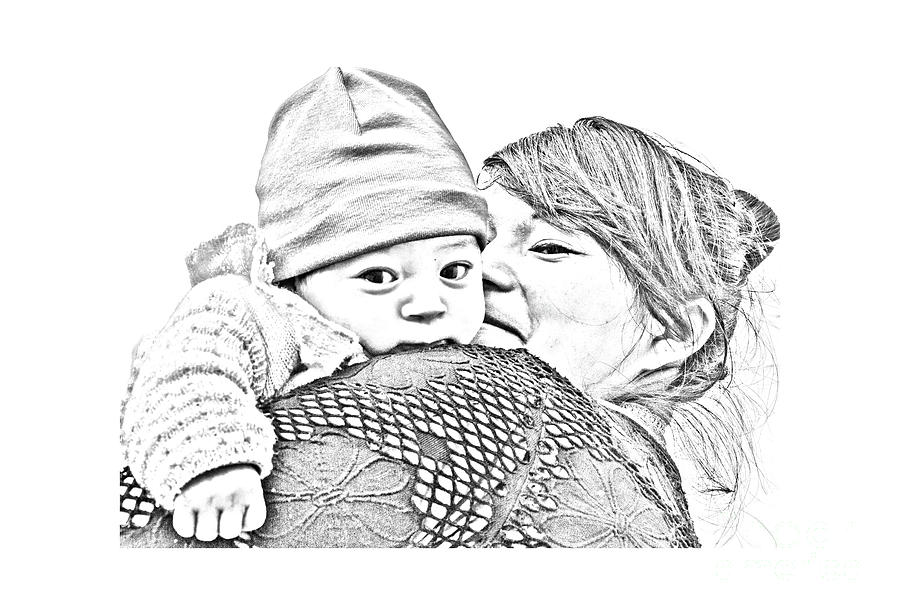 Mom and Baby Digital Art by Kathy McClure