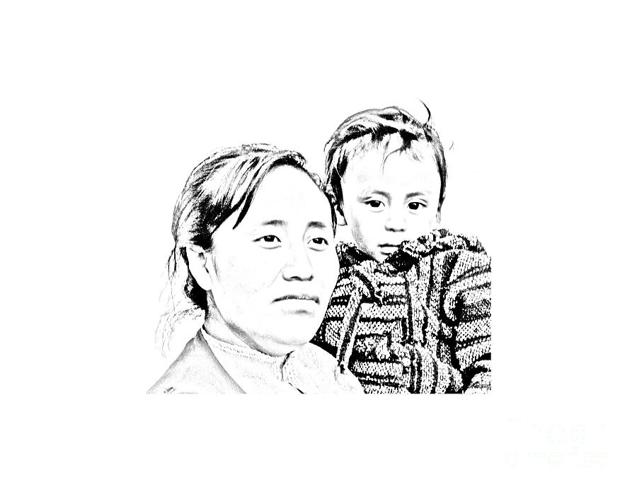 Mom and Boy Digital Art by Kathy McClure