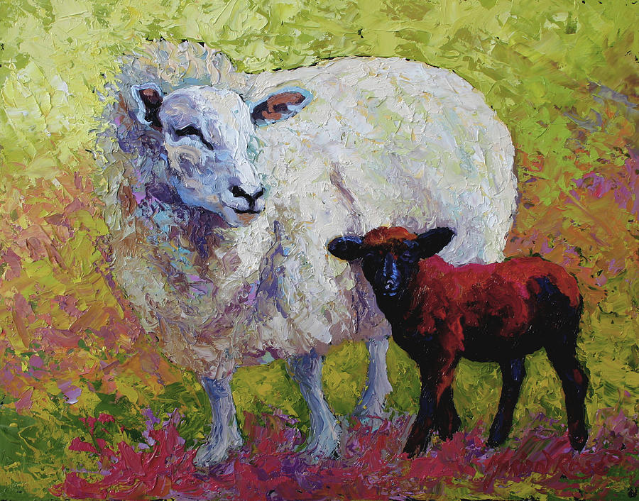 Animal Painting - Moms Love Sheep by Marion Rose
