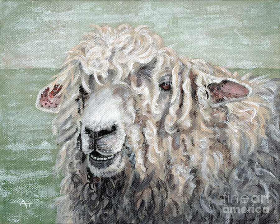 Mona-Fleece-A Sheep Painting by Annie Troe