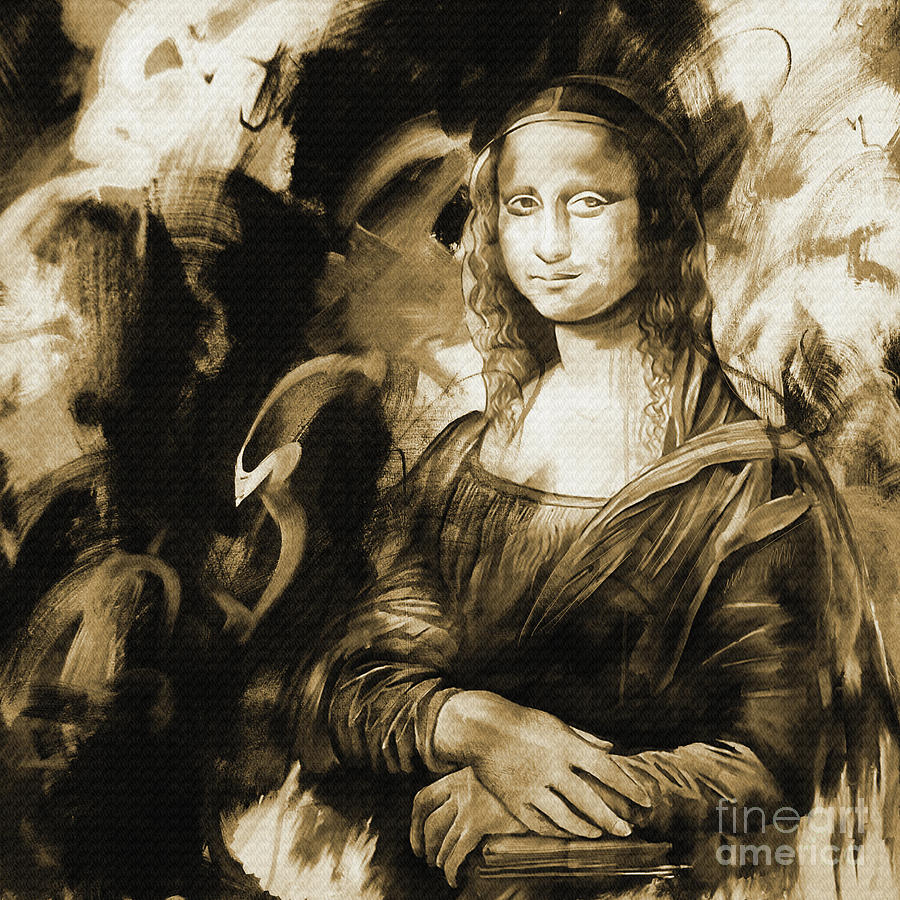 Mona Lisa sepia art Painting by Gull G