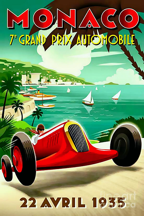 Monaco 1930s Grand Prix Mixed Media by Ian Gledhill