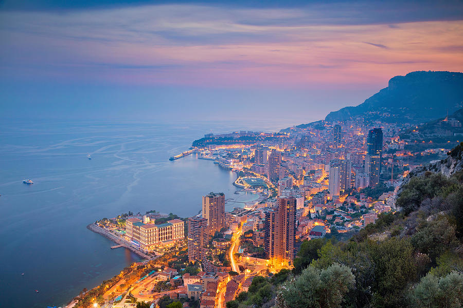Sunset Photograph - Monaco. Image Of Monte Carlo, Monaco by Rudi1976
