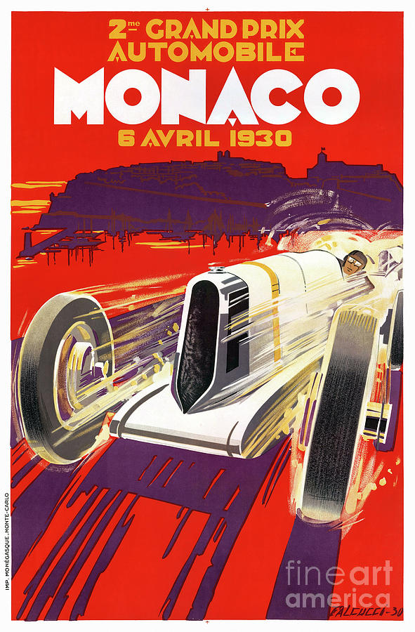 Vintage Drawing - Monaco Vintage Travel Poster Restored by Vintage Treasure