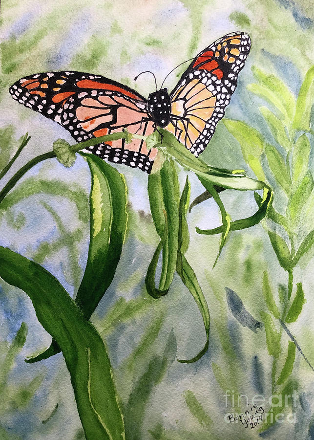 Monarch Painting by Bonnie Young