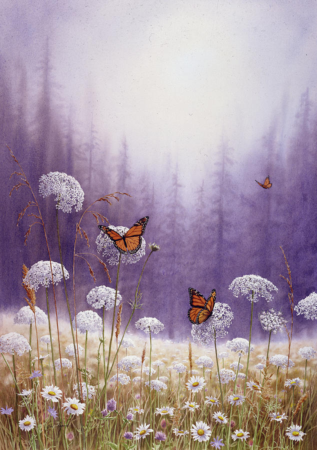 Butterfly Painting - Monarch Butterflies by Joel Ogard