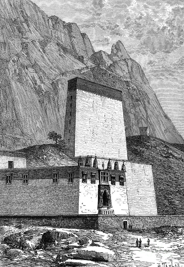 Monastery At Shigatze, Tibet, C1890 Drawing by Print Collector