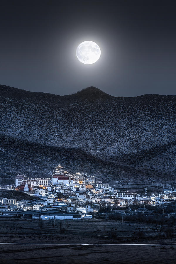 Monastery Under Moonlight Photograph by Ran Shen