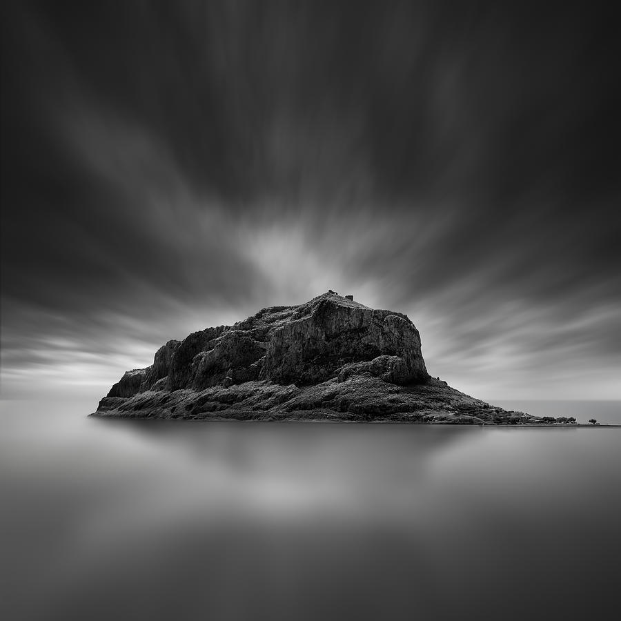 Black And White Photograph - Monemvasia Island by George Digalakis