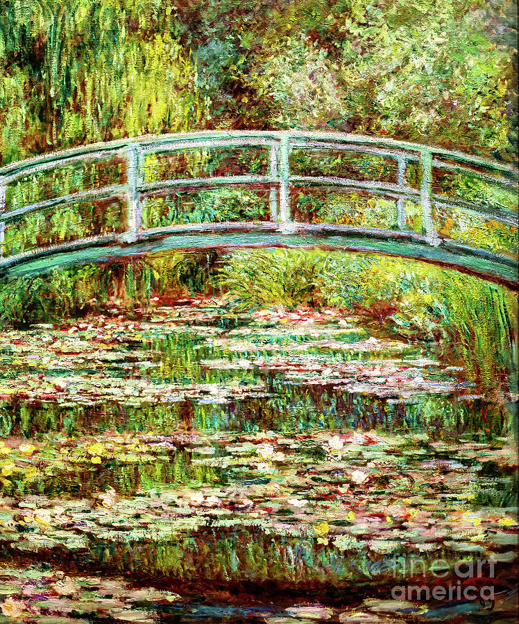 Bridge over a Pond of Water Lilies by Monet Painting by Claude Monet