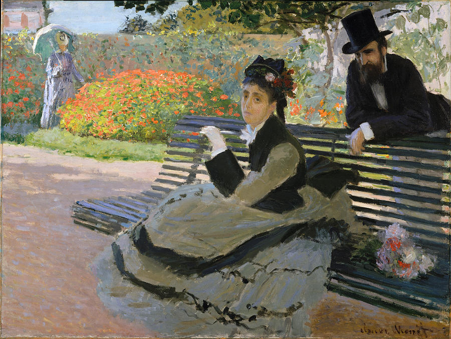 Camille Monet on a Garden Bench, 1873 #4 Painting by Claude Monet