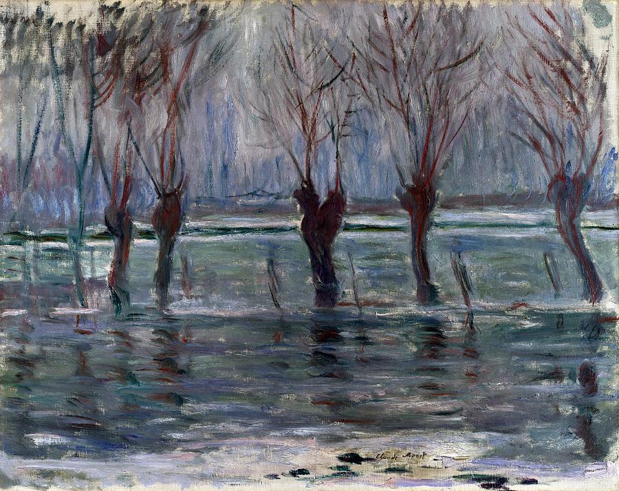 Monet, Claude - Flood Waters Painting