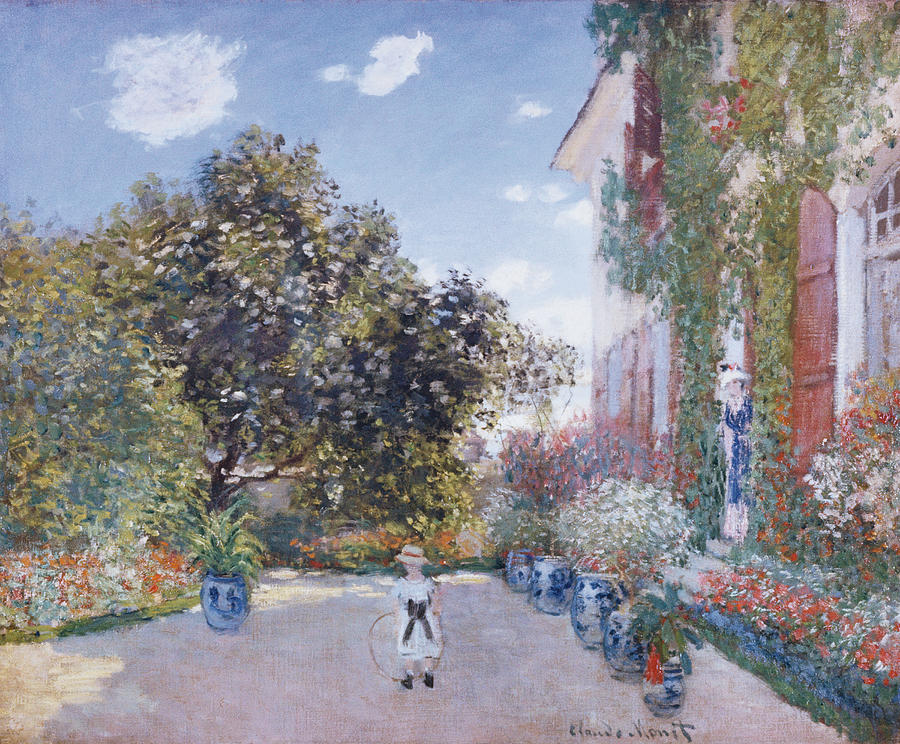 Tree Mixed Media - Monet-garden Of The Artist by Portfolio Arts Group