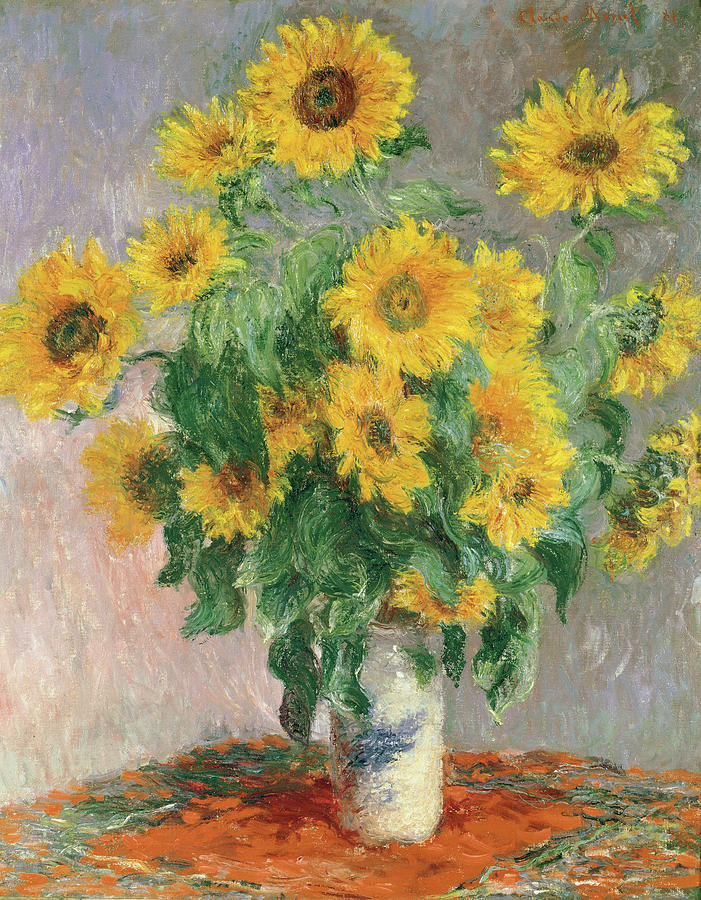 Sunflower Mixed Media - Monet-sunflowers by Portfolio Arts Group