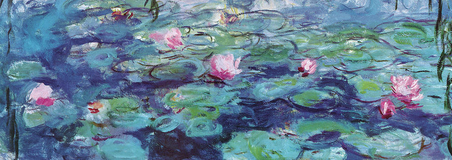 Nature Mixed Media - Monet-water Lilies by Portfolio Arts Group