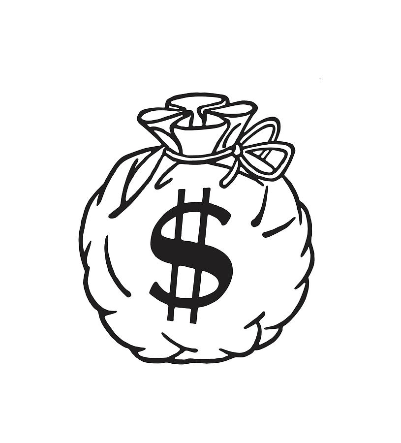 Money Bag Drawing PNG, Clipart, Bag, Bank, Black, Black And White, Coin  Free PNG Download