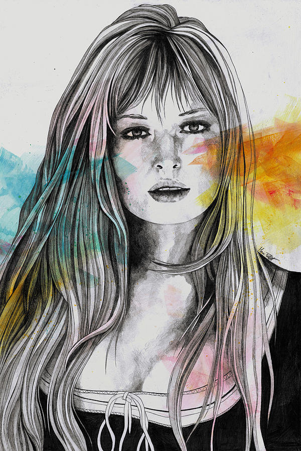 Monica Sexy Tribute Portrait Of Monica Vitti Drawing By Marco Paludet