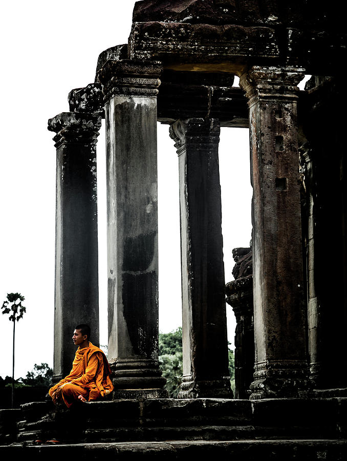 Monk at Angkor Photograph by Georgia Clare