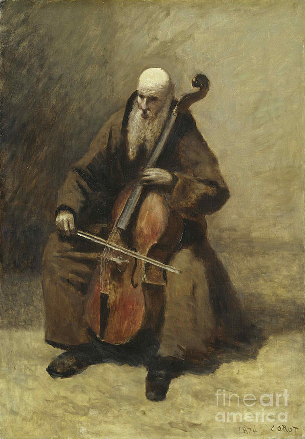 Monk With A Cello Drawing by Heritage Images