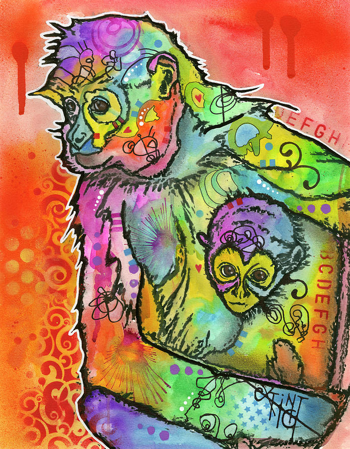 Jungle Mixed Media - Monkey 1 by Dean Russo- Exclusive