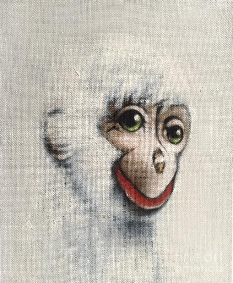 Monkey In White, 2005 Painting by Peter Jones