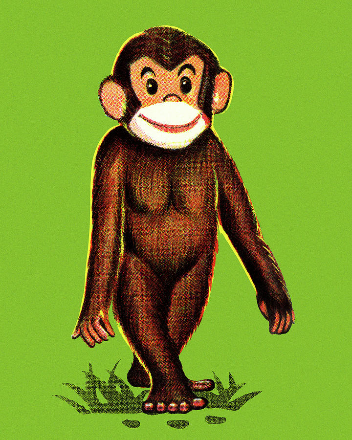 Jungle Drawing - Monkey Standing by CSA Images