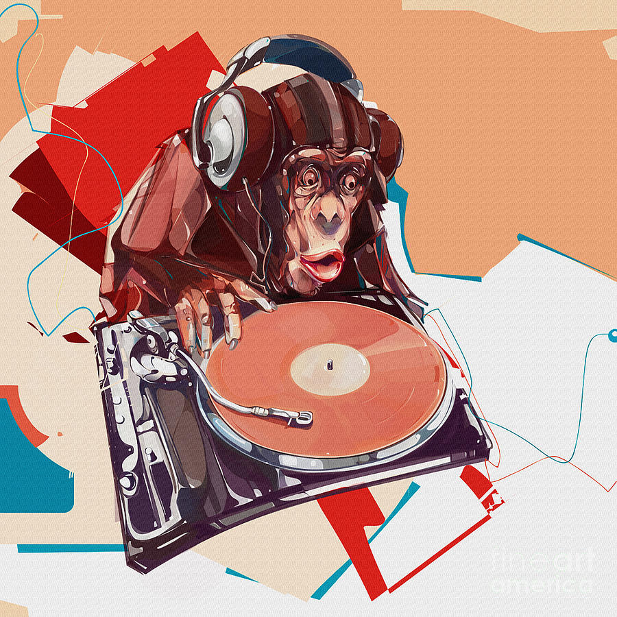Monkey the DJ Painting by Gull G