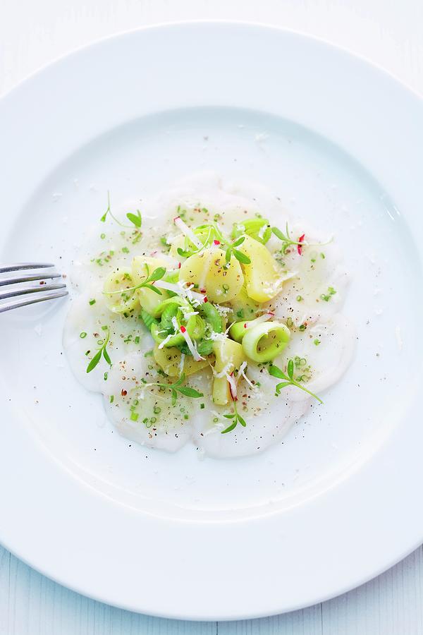 Monkfish Carpaccio Photograph by Michael Wissing
