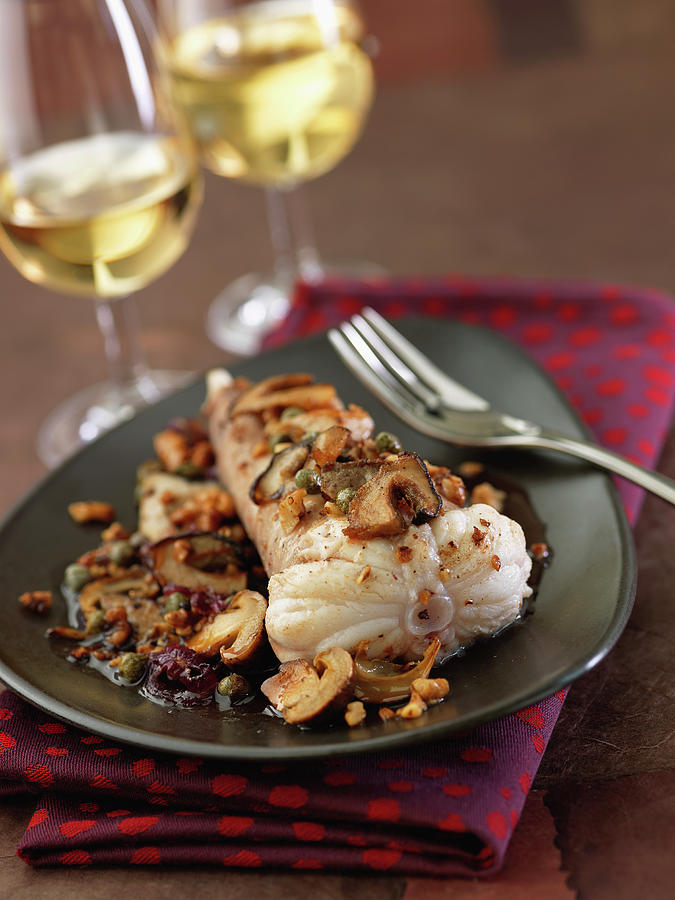 Monkfish Meunire With Ceps And Walnuts Photograph by Rivire