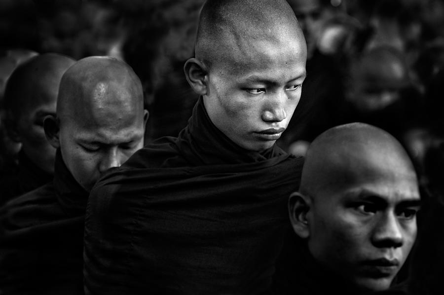 Monks In Mandalay Photograph by Giovanni Cavalli