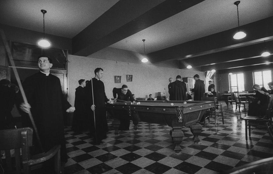 Monks Photograph - Monks Playing Pool by Gordon Parks