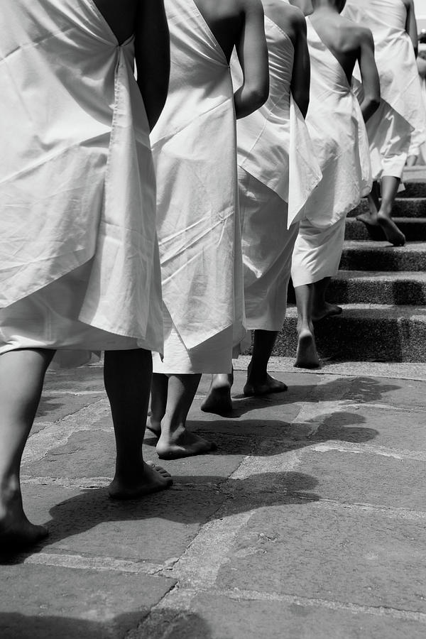 Monks Walking Photograph by Shutterworx