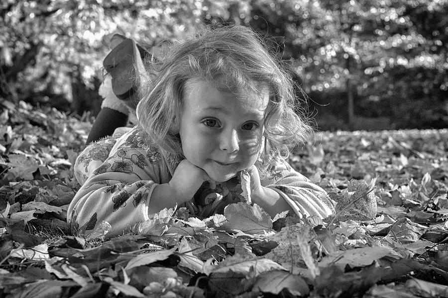 Monochromatic Autumn Child Photograph by Chris Boulton