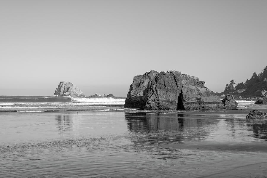 Monochrome Coast Hidden Beach Photograph by Joseph S Giacalone