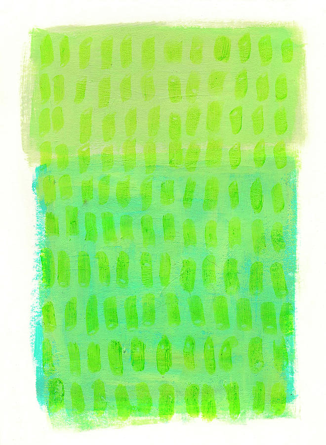 Monochrome Green Turquoise Painting by Jane Davies
