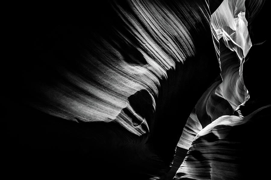Monochrome Light and Shadows of Arizonas Antelope Canyon Photograph by Gregory Ballos