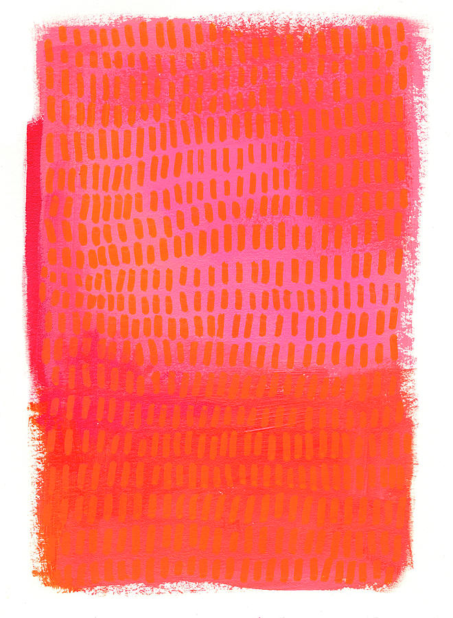 Pattern Painting - Monochrome Orange Pink by Jane Davies