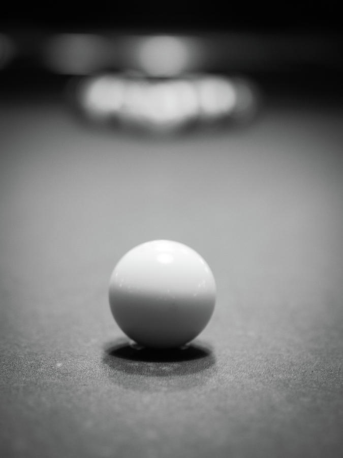 Monochrome Pool table Photograph by Tammy Ray