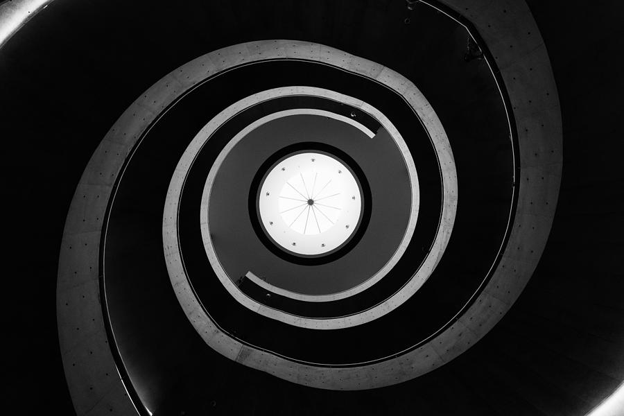 Abstract Photograph - Monochrome Vortex by Zewen Huang