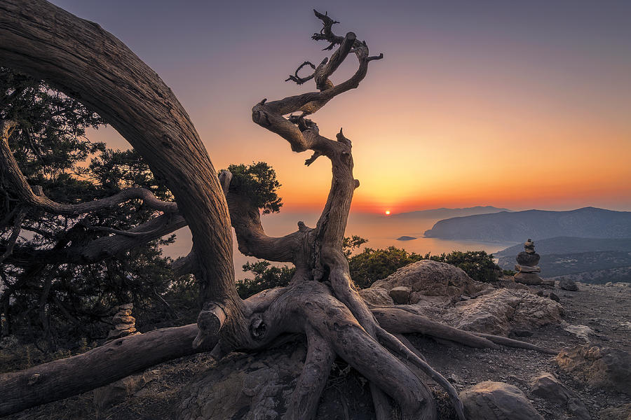 Sunset Photograph - Monolithos by Ilias Nikoloulis