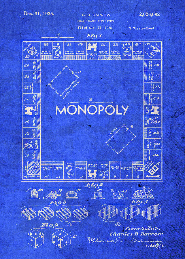 Monopoly Mixed Media - Monopoly Game Patent by Design Turnpike