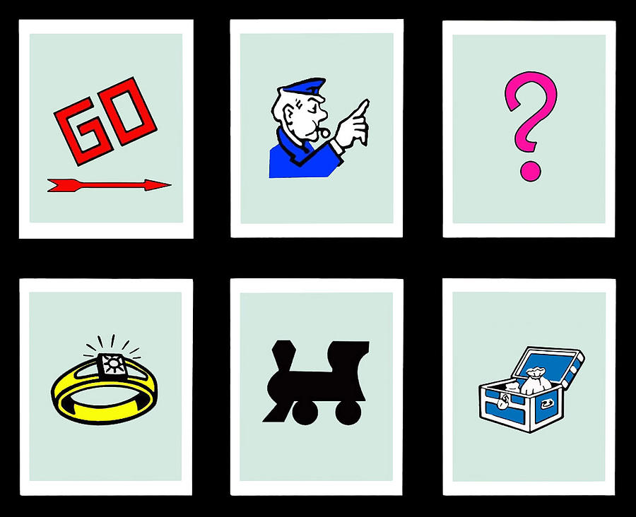 Monopoly Game Symbols Mixed Media by Jas Stem - Pixels Merch