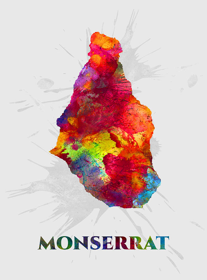 Monserrat Map Artist Singh Mixed Media By Artguru Official Maps 5755