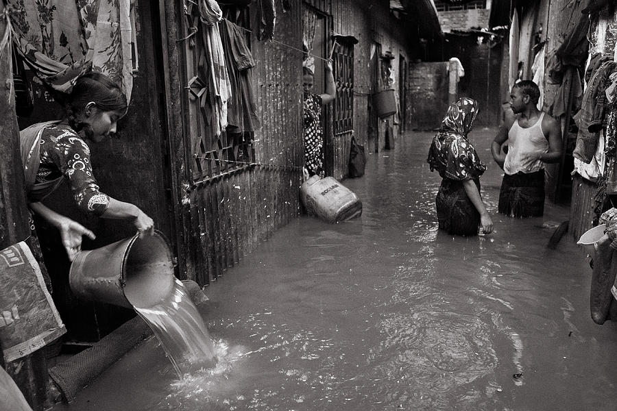 Documentary Photograph - Monsoon At Slum by Fahad Bin Solaiman