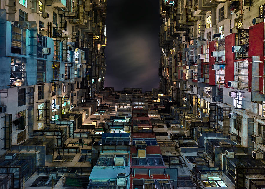 Architecture Photograph - Monster Building Night by Fabrizio Massetti