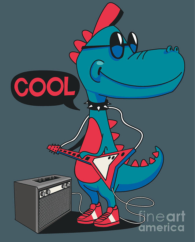 Friendly Digital Art - Monster, Dinosaur Rock Star Vector by Braingraph Friendly Digital Art - Monster, Dinosaur Rock Star Vector by Braingraph