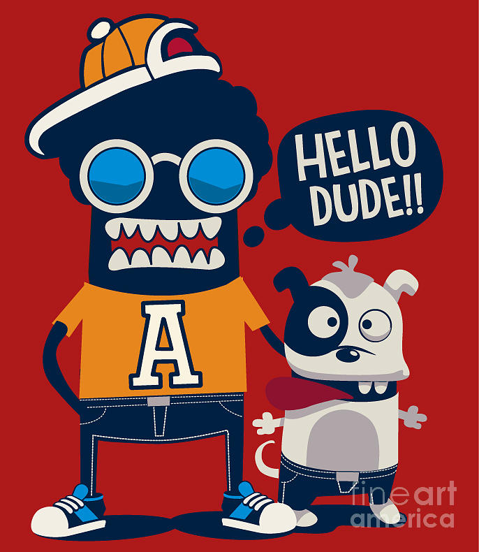 Friendship Digital Art - Monster, Dog, Friends, Cool, Cute by Braingraph Friendship Digital Art - Monster, Dog, Friends, Cool, Cute by Braingraph