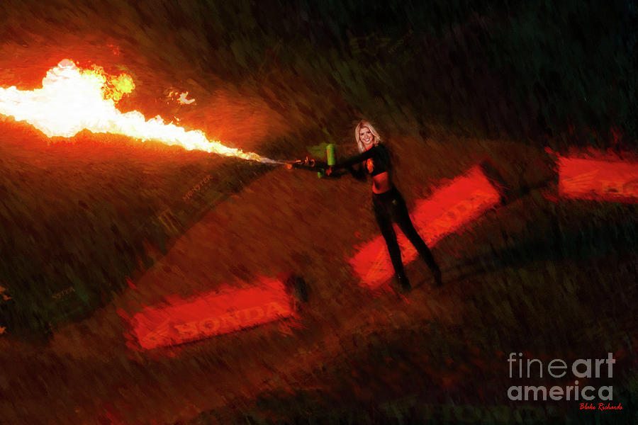Monster Energy Girl And Flamethrower Photograph by Blake Richards