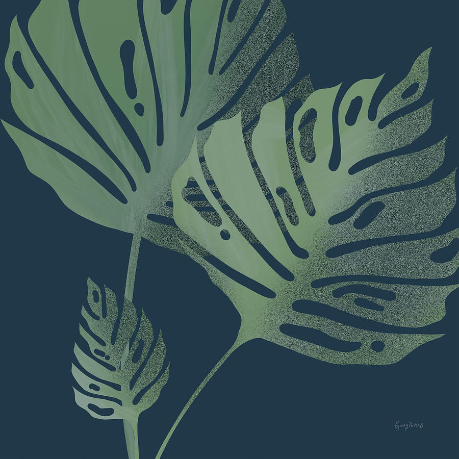 Blue Painting - Monstera IIi by Becky Thorns